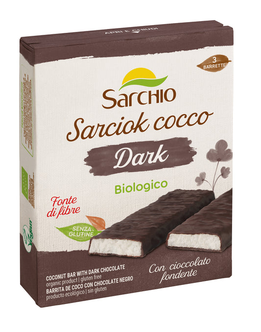 Sarciok kokosove ploščice s temno čokolado, 90 g